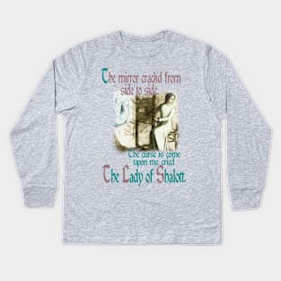 The Mirror Cracked - The Lady Of Shalott Kids Long Sleeve T-Shirt